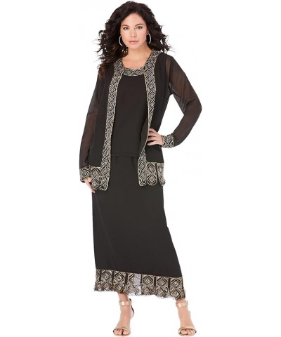 Women's Plus Size 3-Piece Skirt Set Black $71.69 Suits