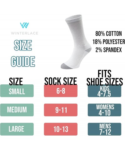 48 Pairs Crew Socks for Men Women Kids, Wholesale Bulk Cotton Basic Sport Sock, Donation White $29.90 Activewear