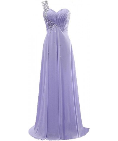 Women's One Shoulder Chiffon Floor-Length Evening Formal Prom Dresses Long Lavender $36.26 Dresses