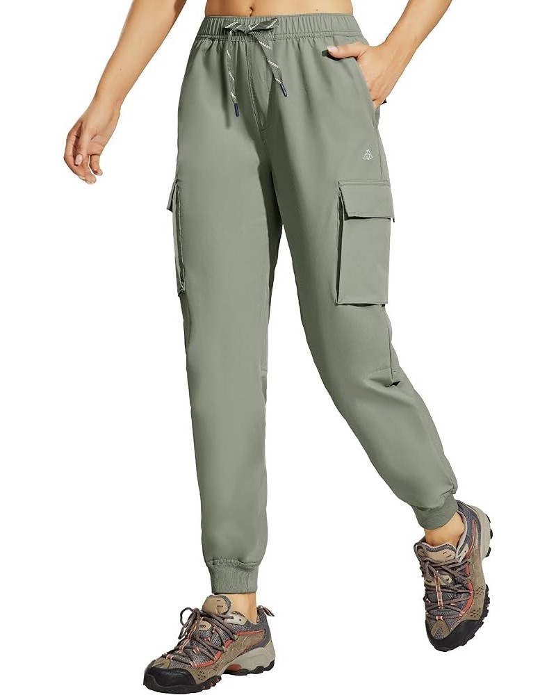 Women's Cargo Hiking Jogger Pants with Multi Pockets Quick Dry Water Resistant Travel Pants Elastic Waist Sage Green $25.64 A...