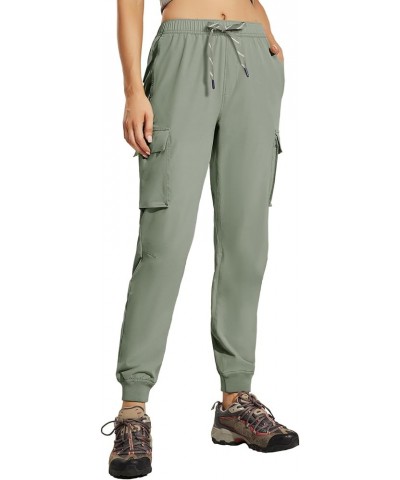 Women's Cargo Hiking Jogger Pants with Multi Pockets Quick Dry Water Resistant Travel Pants Elastic Waist Sage Green $25.64 A...