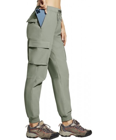 Women's Cargo Hiking Jogger Pants with Multi Pockets Quick Dry Water Resistant Travel Pants Elastic Waist Sage Green $25.64 A...