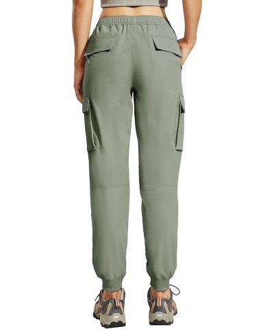 Women's Cargo Hiking Jogger Pants with Multi Pockets Quick Dry Water Resistant Travel Pants Elastic Waist Sage Green $25.64 A...