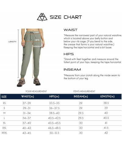 Women's Cargo Hiking Jogger Pants with Multi Pockets Quick Dry Water Resistant Travel Pants Elastic Waist Sage Green $25.64 A...