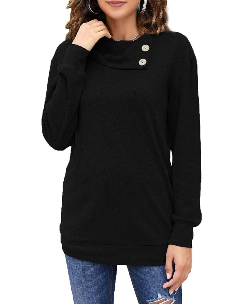 Women's Fall Long Sleeve Tops O-Neck Patchwork Basic T-Shirts Blouse Tunic Tops with Thumb Holes Zzz Black $11.25 T-Shirts